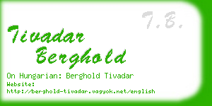tivadar berghold business card